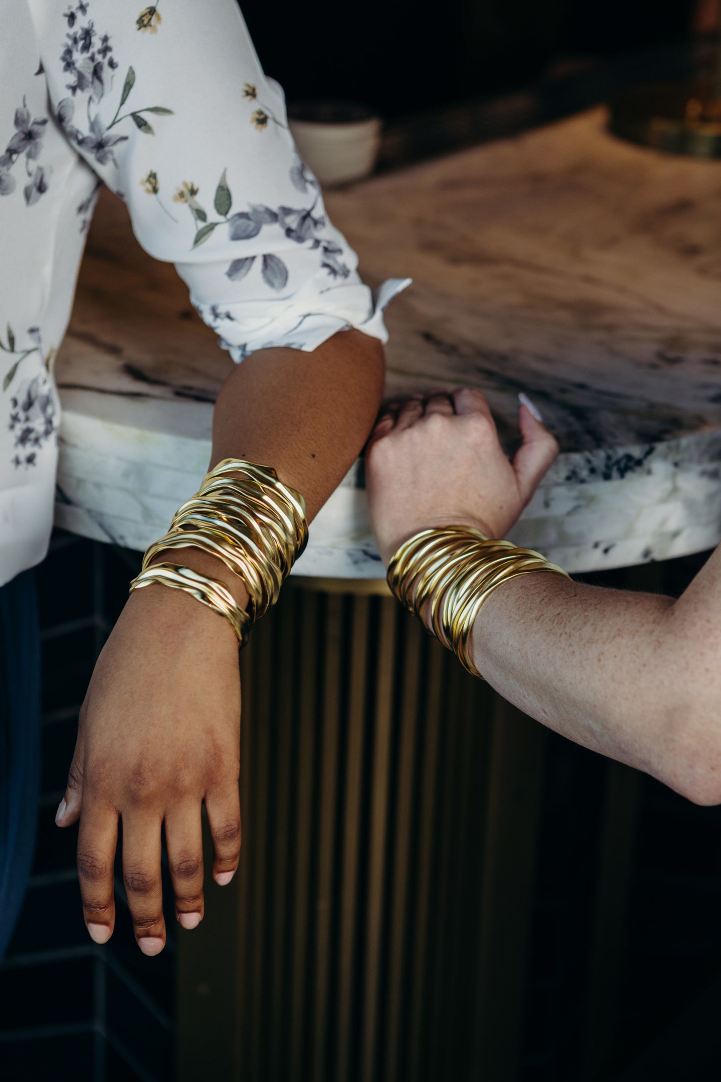Deliquesce Distort Gold Bangles